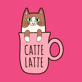 Catte Latte Coffe Cat T-Shirt