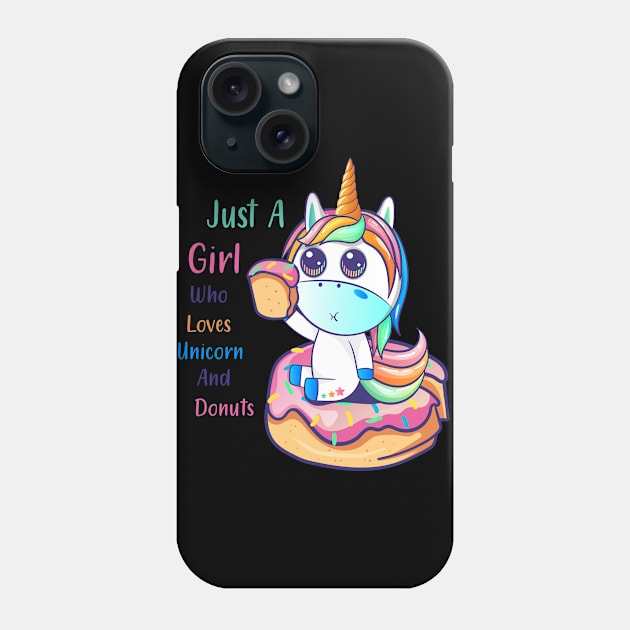 Just A Girl Who Loves Unicorn And Donuts Phone Case by trendybestgift