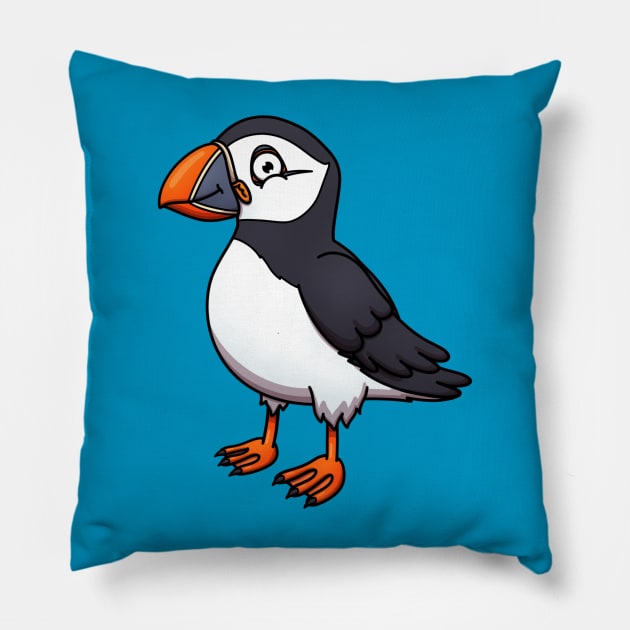 Cute Puffin Pillow by TheMaskedTooner