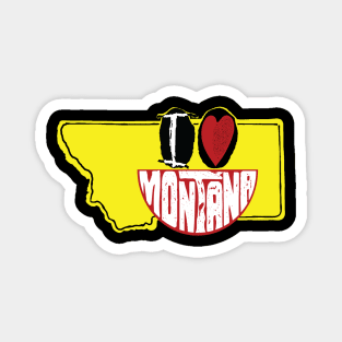 I Love  Montana Smiling Happy Face Magnet