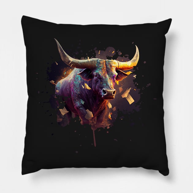 Bull Splash Pillow by DreadX3