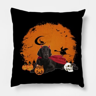 Happy Halloween Flat Coated Retriever Dogs Halloween Gift Pillow