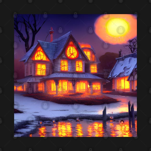 Halloween Horror House in the Snow by DaysuCollege