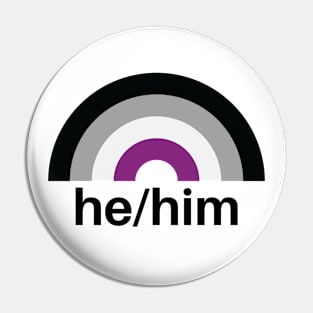 He/Him Pronouns Asexual Rainbow Pin