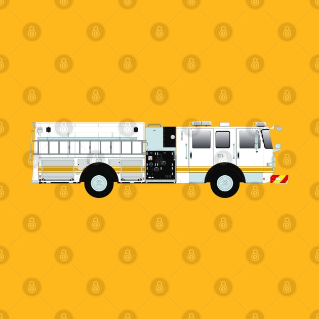 White Fire Engine (with Yellow stripe) by BassFishin