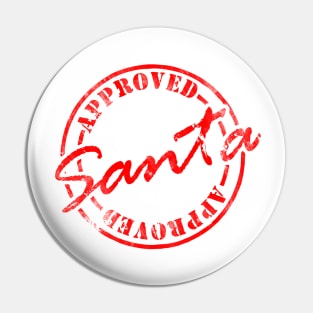 Santa Approved Tag Christmas Stamps Funny Xmas Matching Pin