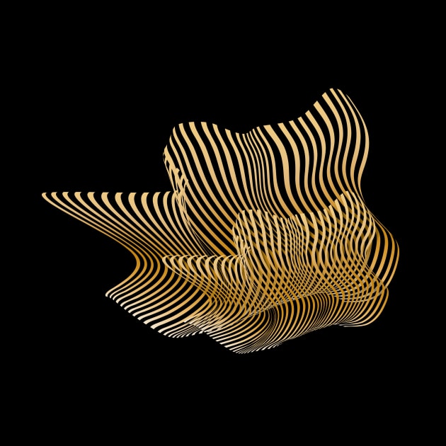 Happy Crown Black and Gold Abstract Art by Space Sense Design Studio