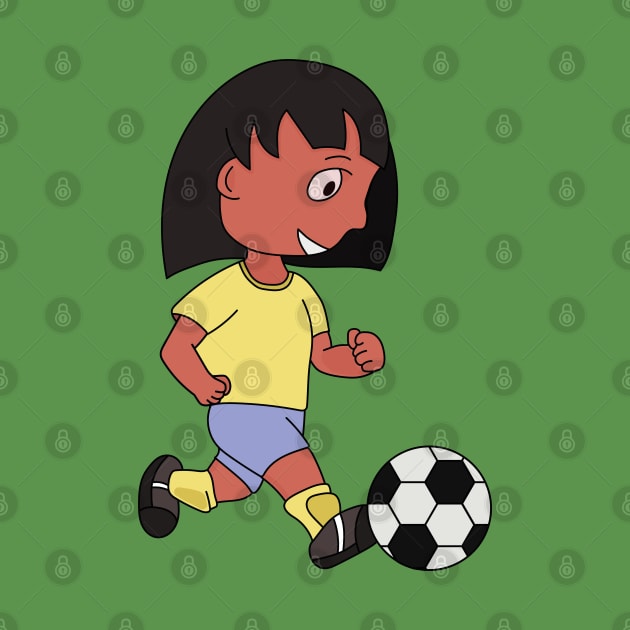 Drawing of a girl playing football by DiegoCarvalho