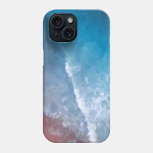 Blue gradient ocean oil painting Phone Case