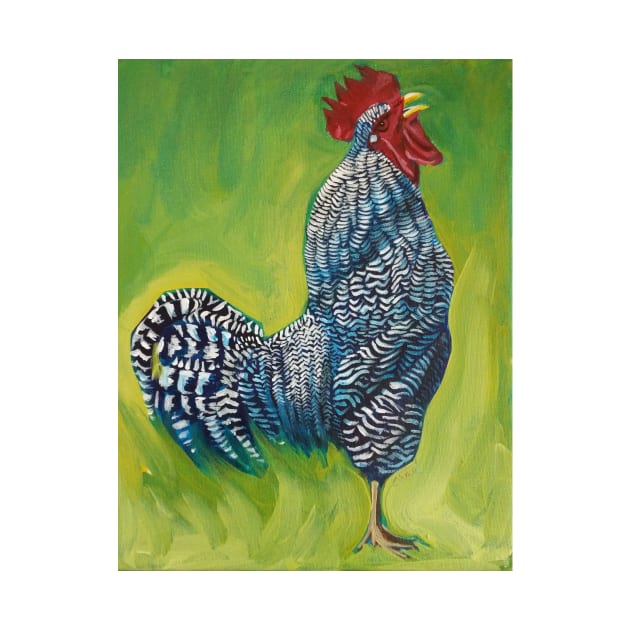 Rocky the Barred Rock Rooster by chadtheartist