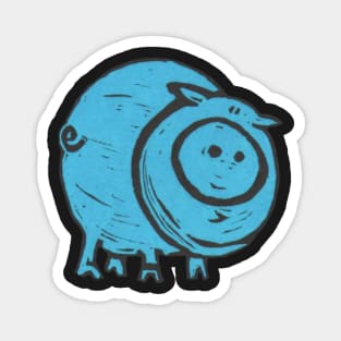 Pig, A Big, Fat, Blue Pig, what's not to love about piggies?! Magnet