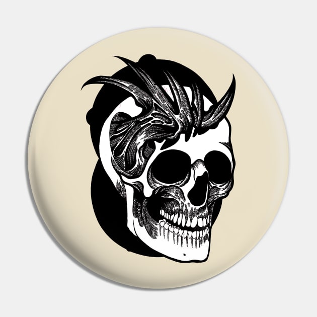 Corrupted Skull Pin by FUN ART