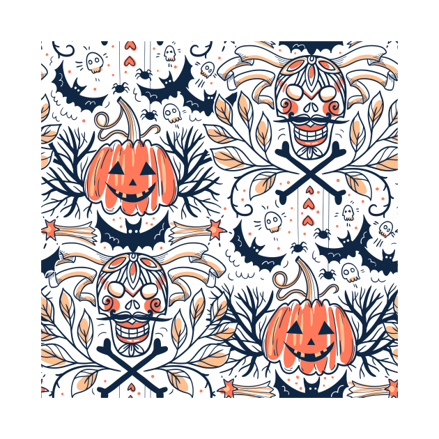 Halloween Orange Pattern by HeavenlyTrashy