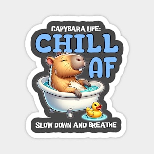 Capybara Relaxing in Bathtub Magnet