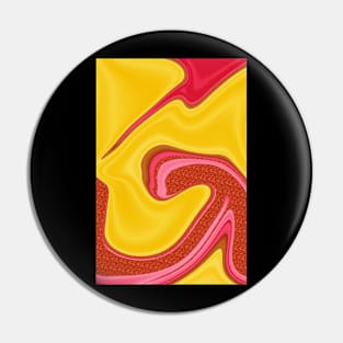 Red and Yellow Swirling Liquify Pattern Pin