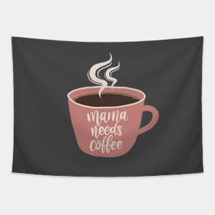 Mama Needs Coffee Illustration Tapestry