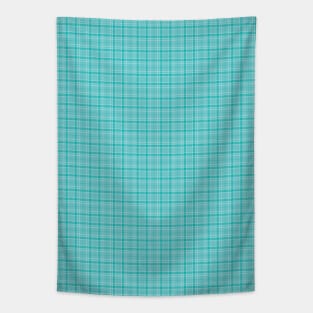 Our Happy Place Baby Blue Plaids 001#012 Tapestry