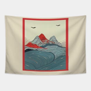 JAPANESE WOODBLOCK PRINT Tapestry