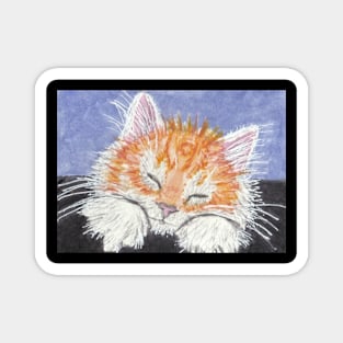 orange kitten cat face art Magnet