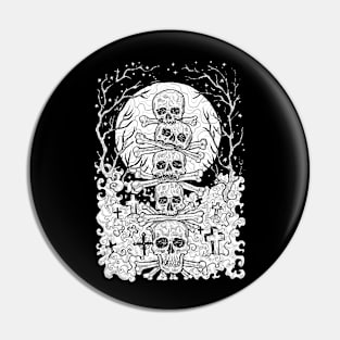 Graveyard Skulls Design (13) Pin