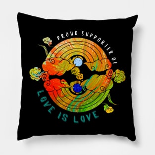 Proud Supporter of Love is Love Rainbows - Neon Gems Pillow