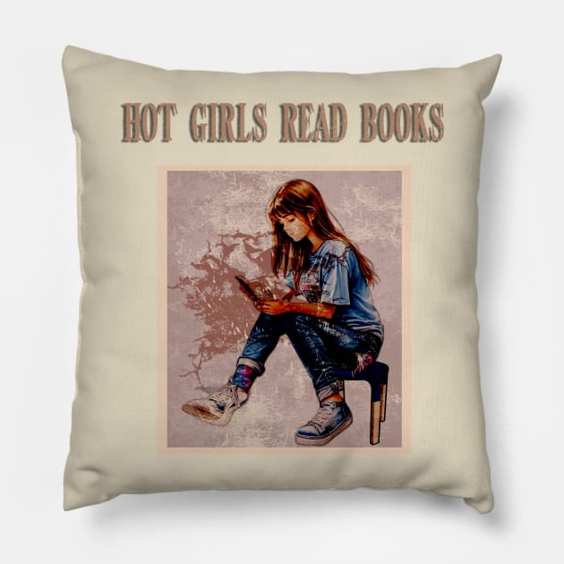 Hot girls read books Design Pillow by YeaLove