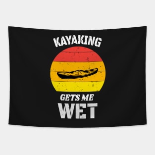 Kayaking Gets Me Wet Retro Tapestry