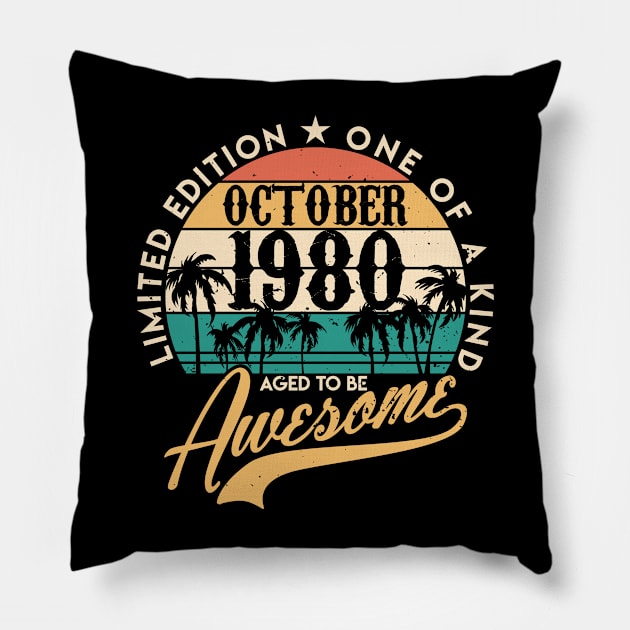 40th birthday gifts for men and women October 1980 gift 40 years Pillow by CheesyB