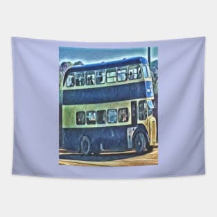 Old Blue Bus Tapestry