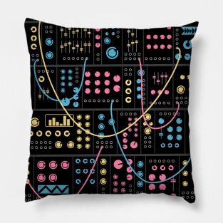 Modular Synthesizer Synthwave Pillow