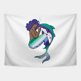 Gay MLM LGBTQ+ Pride Mermaid Tapestry