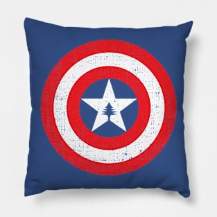 Wicked Decent Maine Shield - Red and White Pillow