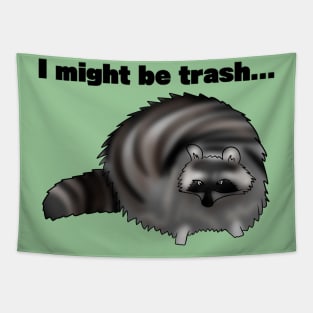 "I might be trash" Raccoon Meme Tapestry