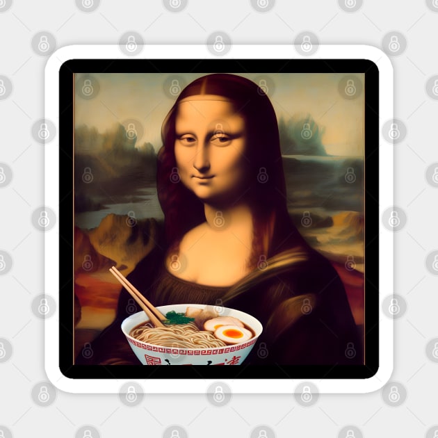 mona lisa - ramen mona lisa Magnet by vaporgraphic