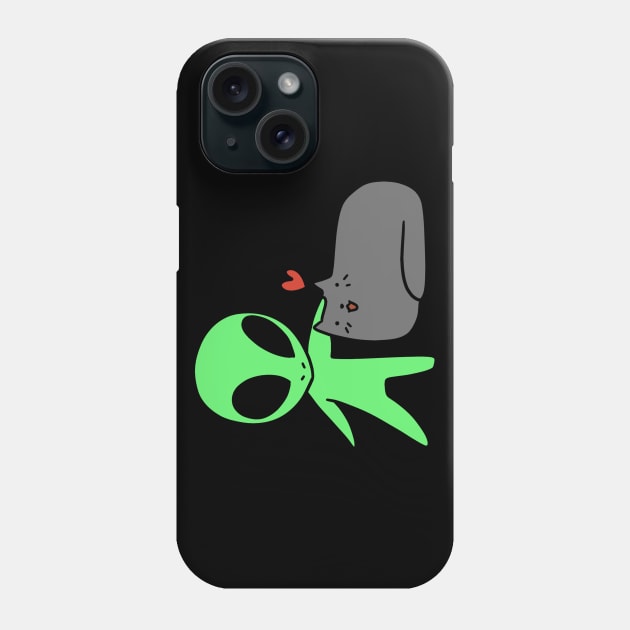 Alien Loves Cat Phone Case by saradaboru