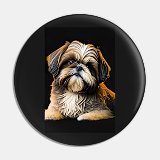 Super Cute Shih Tzu Portrait Pin