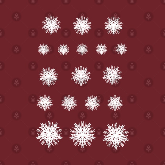 Seasonal Holiday Snowflake Pattern in White by Lobinha