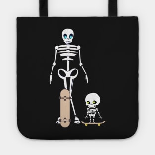 Skeleton duo skatboarding pattern Tote