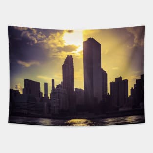 Roosevelt Island Skyline Sunset New York City Tapestry