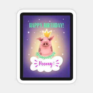 Happy birthday card, pig birthday card Magnet