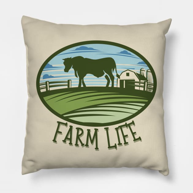 Farm Life Pillow by NewWorldIsHere