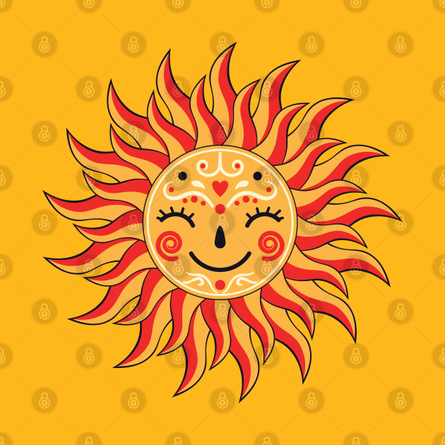 Smiling sun with closed eyes by AnnArtshock