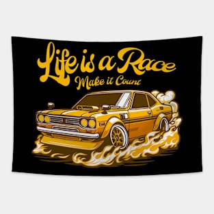 LIFE IS A A RACE Tapestry