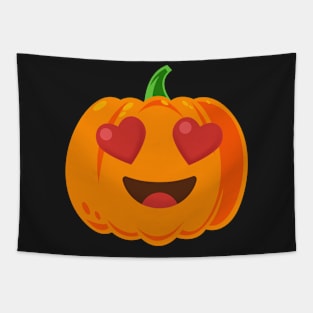 Pumpkin Heart Eyes Tapestry