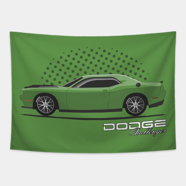 Dodge Challenger - Hellcat American Muscle Car Tapestry by CC I Design