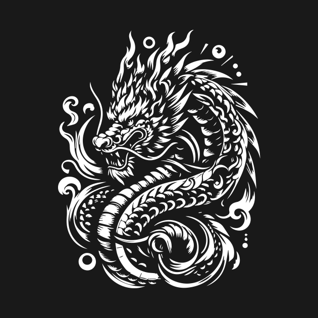 Chinese dragon tattoo by lkn