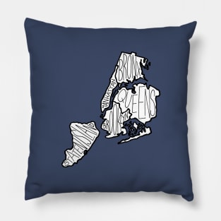 Five Boroughs NYC Map Pillow