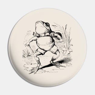 Cottagecore Frog Gentleman With Bowtie, Vintage Aesthetic Toad Pin