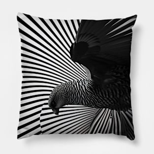 Monochrome Avian Symphony Pillow