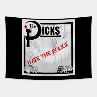 Hate the Police Punk Hardcore 1980 Throwback Tapestry